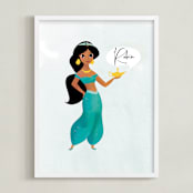 "A Wish from Disney's Jasmine" - Personalized Art Print in Fountain by Lori Wemple - Framed