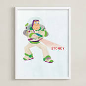 "Disney and Pixar Buzz's Laser" - Personalized Art Print in Green by Lori Wemple - Framed
