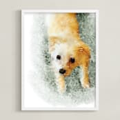 "Custom Pet Portrait" - Custom Print in White by Minted - Framed