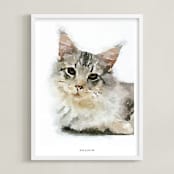 "Your Pet: Portrait Custom Text Print" - Custom Print in White by Minted - Framed