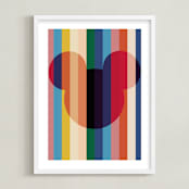 "Bright Stripes" - Art Print in Rainbow by Baumbirdy - Framed
