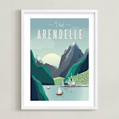 "Visit Arendelle" - Art Print in Glacier by Erica Krystek - Framed