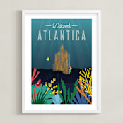 "Discover Atlantica" - Art Print in Deep Sea by Erica Krystek - Framed