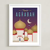 "Travel to Agrabah" - Art Print in Night Sky by Erica Krystek - Framed