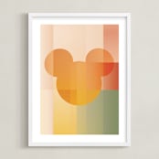 "Gradient Silhouette" - Art Print in Sunset by Baumbirdy - Framed