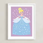 "Sparkling Cinderella" - Art Print in Midnight by Angela Thompson - Framed