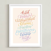 "Princess Traits" - Art Print in Tiara by Carolyn Kach - Framed