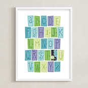 "Alphabet Doors" - Art Print in Iris by Jessie Steury - Framed