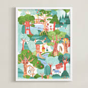 "Hundred Paper Woods" - Art Print in Forest by Sarah Knight - Framed