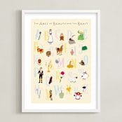 "The ABCs of Disney's Beauty and the Beast" - Art Print in Candlewax by Christie Kelly - Framed