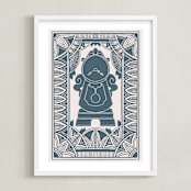"Cogsworth from Disney's Beauty And The Beast " - Art Print in Porcelain by Katharine Watson - Framed