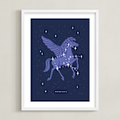 "Disney's Pegasus Stars Are Born" - Art Print in Purple by Rebecca Smith - Framed