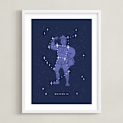 "Disney's Hercules Stars Are Born" - Art Print in Pruple by Rebecca Smith - Framed