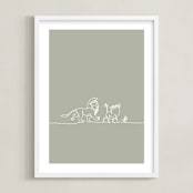 "The Trio from Disney's The Lion King" - Art Print in Sage by Britt Mills - Framed