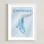"Disney's Cinderella Glass Slipper" - Art Print in Glass by Leah Bisch - Framed