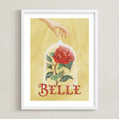 "Disney's Belle Rose" - Art Print in Golden by Leah Bisch - Framed