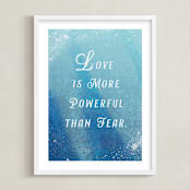 "Disney's Elsa Love Quote" - Art Print in Ice by Leah Bisch - Framed