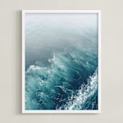 "Marbled Wake" - Art Print in Ocean Blue by studio SYLVO - Framed
