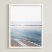 "The distant horizon" - Art Print in Frozen blue by Lucia Coppola - Framed