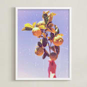 "Lemon Dreaming" - Art Print in Melbourne Periwinkle by Jiny He - Framed