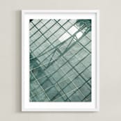"Weaves of shadows III" - Art Print in Teal Green by Van Tsao - Framed