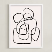 "Abstract line 1" - Art Print in cotton by Cass Loh - Framed