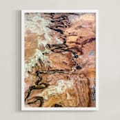 "Time Shapes our Lands" - Art Print in Earth Brown by Elena Kulikova - Framed