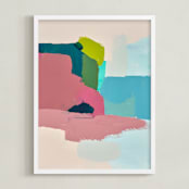 "Tulum Escape" - Art Print in Mauve by Caryn Owen - Framed
