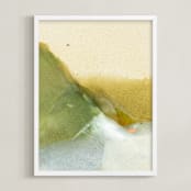 "Golden Whispers" - Art Print in Ochre by Arohika Verma - Framed