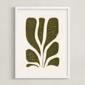 "Growth II" - Art Print in Olive Green by Alisa Galitsyna - Framed