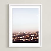 "Warm Evening II" - Art Print in City Sky by Caroline Mint - Framed