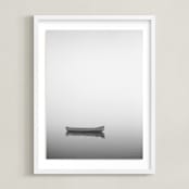"Solitude In Fog II" - Art Print in Grey Sea by Jennifer Morrow - Framed