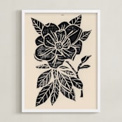 "Magnolia" - Art Print in Sand by Sherley Ferreira - Framed
