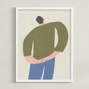 "Stretch 2" - Art Print in Olive by Elliot Stokes - Framed