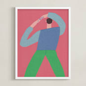 "Stretch 3" - Art Print in Denim by Elliot Stokes - Framed