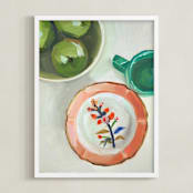 "Beautiful Plate" - Art Print in Linen by Jenny Westenhofer - Framed