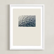 "Sand and Sea 2" - Art Print in Deep Sea Blue by Shawna Urban - Framed