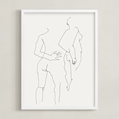 "Back" - Art Print in Black and white by Catilustre - Framed