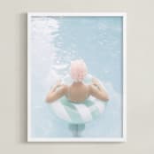 "Float" - Art Print in Powder Blue by Alicia Abla - Framed