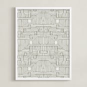 "Weaving Doodle" - Art Print in Espresso by Katie Zimpel - Framed