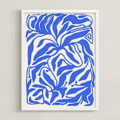 "Azure Flow" - Art Print in Blue by Black Botanic - Framed