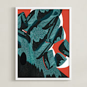 "Stellar Waves" - Art Print in Emerald by Huda Lully - Framed