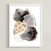 "The World Is Your Oyster" - Art Print in Black Onyx by Maggie Ramirez Burns - Framed