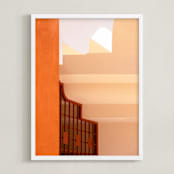 "Moroccan Angles II" - Art Print in Terracotta by Lisa Sundin - Framed