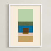 "Horizon" - Art Print in Moss by Baumbirdy - Framed