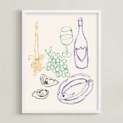 "Dawn & Dusk Delights 2" - Art Print in Cotton by Cass Loh - Framed