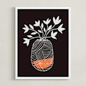 "Petiole" - Art Print in Nectarine by Marabou Design - Framed