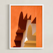 "Moroccan Angles I" - Art Print in Terracotta by Lisa Sundin - Framed