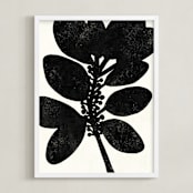 "Minimalist Leaves" - Art Print in Noir by Marta Crea - Framed