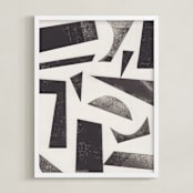 "Paper Geometry I " - Art Print in Charcoal Grey by Alisa Galitsyna - Framed
